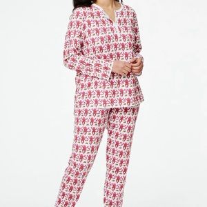 Roller Rabbit womens size small red long sleeve, long pants monkey pajamas